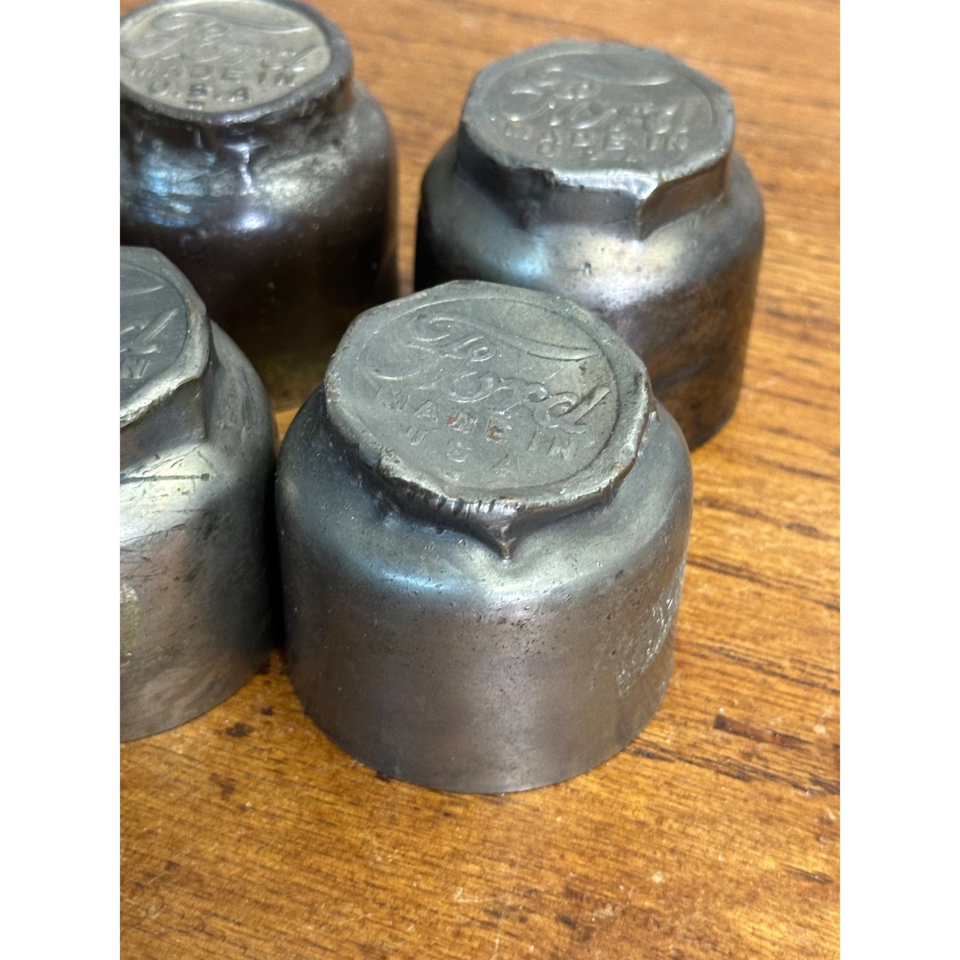 Vintage Ford Script Model T Hub Grease Cap Covers Set of (4)