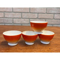 Vintage 1920s Art Deco Société Céramique Maastricht Orange Footed Cups Holland 4pc