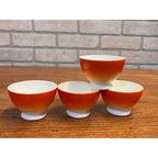 Vintage 1920s Art Deco Société Céramique Maastricht Orange Footed Cups Holland 4pc