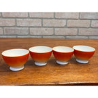 Vintage 1920s Art Deco Société Céramique Maastricht Orange Footed Cups Holland 4pc