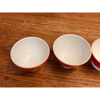 Vintage 1920s Art Deco Société Céramique Maastricht Orange Footed Cups Holland 4pc