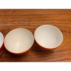 Vintage 1920s Art Deco Société Céramique Maastricht Orange Footed Cups Holland 4pc