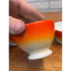 Vintage 1920s Art Deco Société Céramique Maastricht Orange Footed Cups Holland 4pc