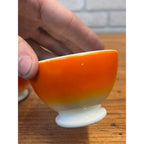 Vintage 1920s Art Deco Société Céramique Maastricht Orange Footed Cups Holland 4pc