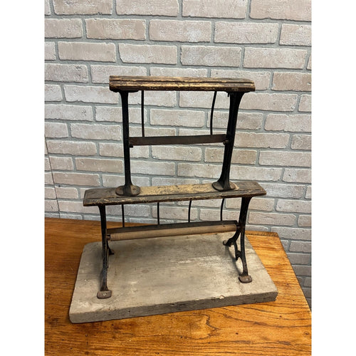 Antique 1900s Double Butcher General Store Mercantile Paper Cutter Holder