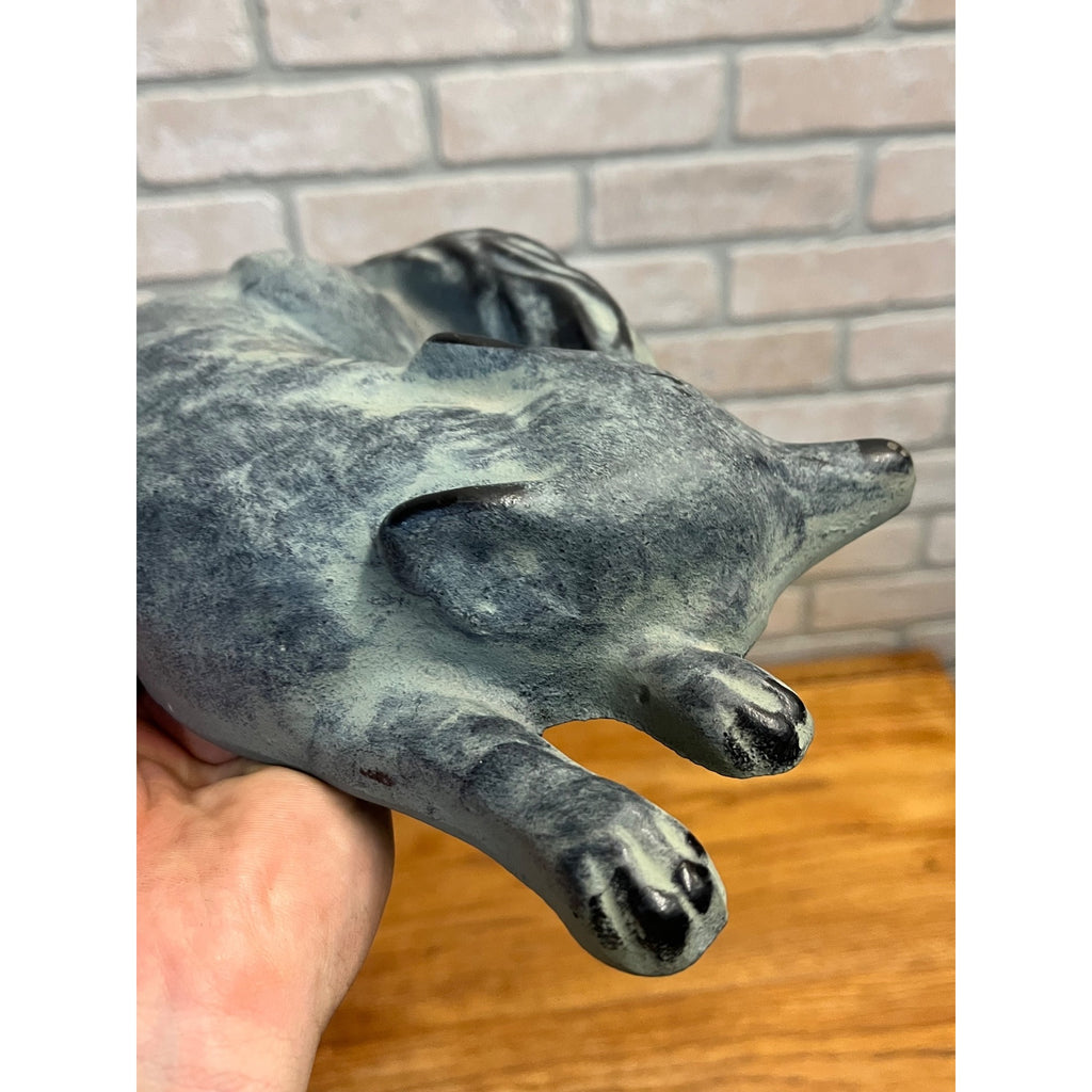Vintage 1993 Verdigris Cast Iron Winterthur Fox Doorstop Virginia Metalcrafters