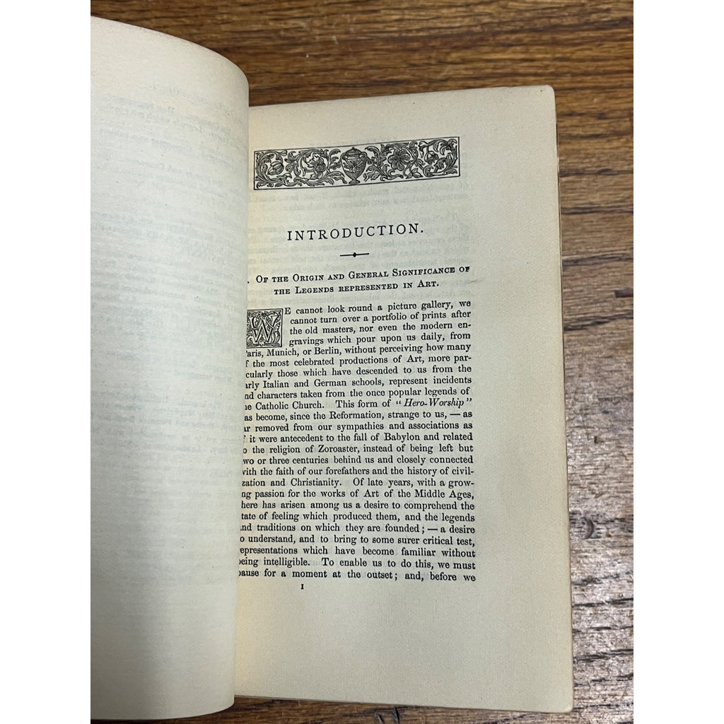 Antique 1886 Sacred and Legendary Art by Mrs. Jameson Hardcover Book Vol. 1