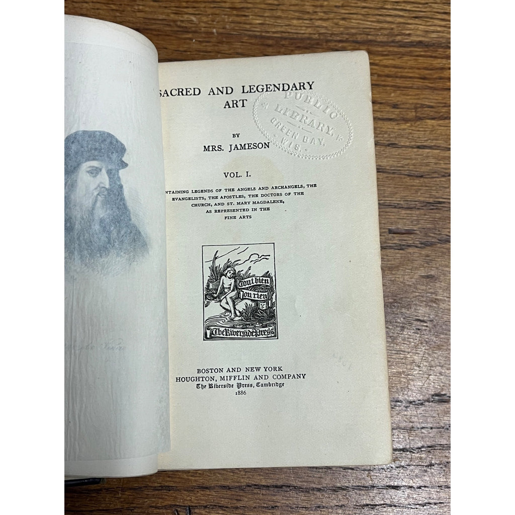 Antique 1886 Sacred and Legendary Art by Mrs. Jameson Hardcover Book Vol. 1