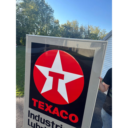 Large 6ft x 4ft Texaco Lubricants Gas Oil Automotvie Sign CLEAN Pressed Embossed