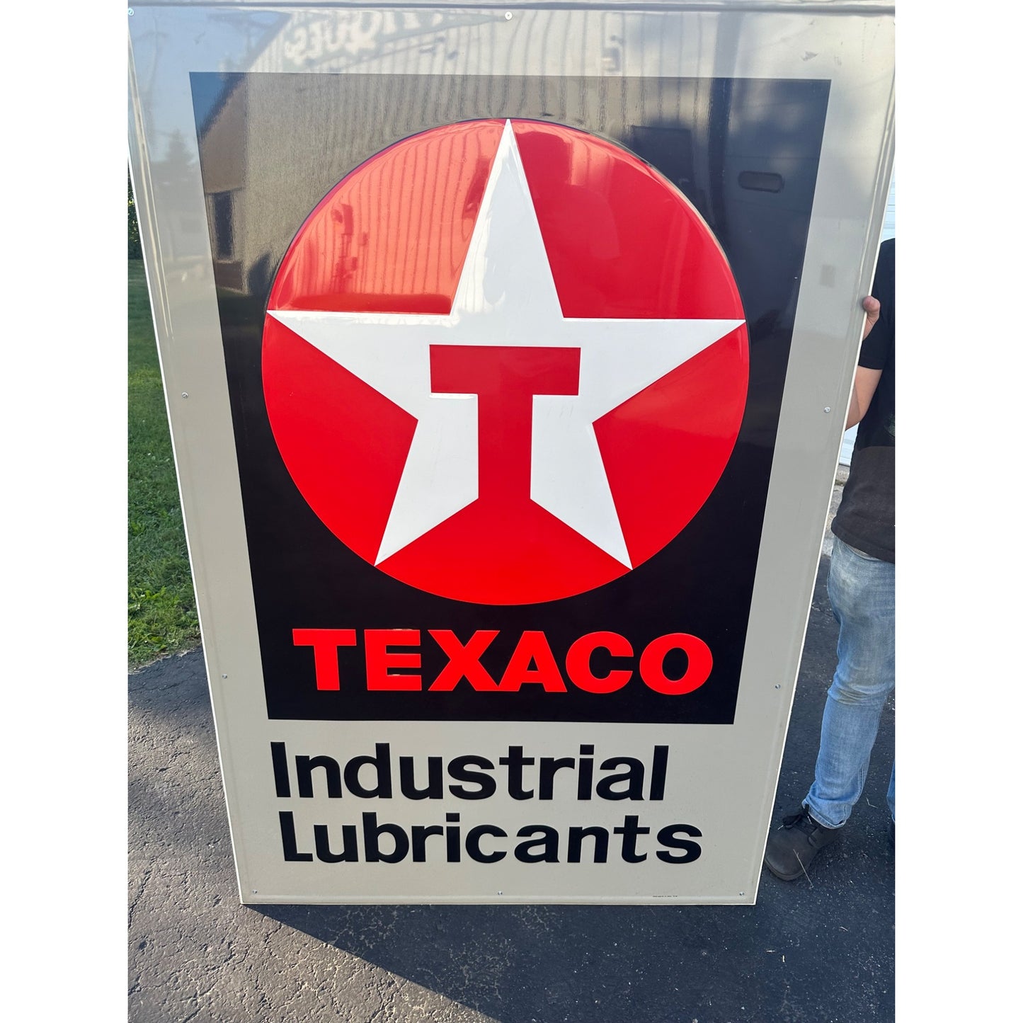 Large 6ft x 4ft Texaco Lubricants Gas Oil Automotvie Sign CLEAN Pressed Embossed