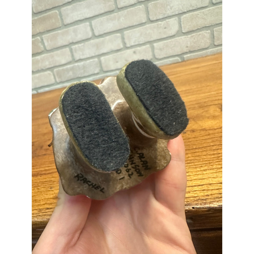 C Alan Johnson Rachel Alaska Inuit Eskimo Figurine Signed 1962 Pink Floral Parka