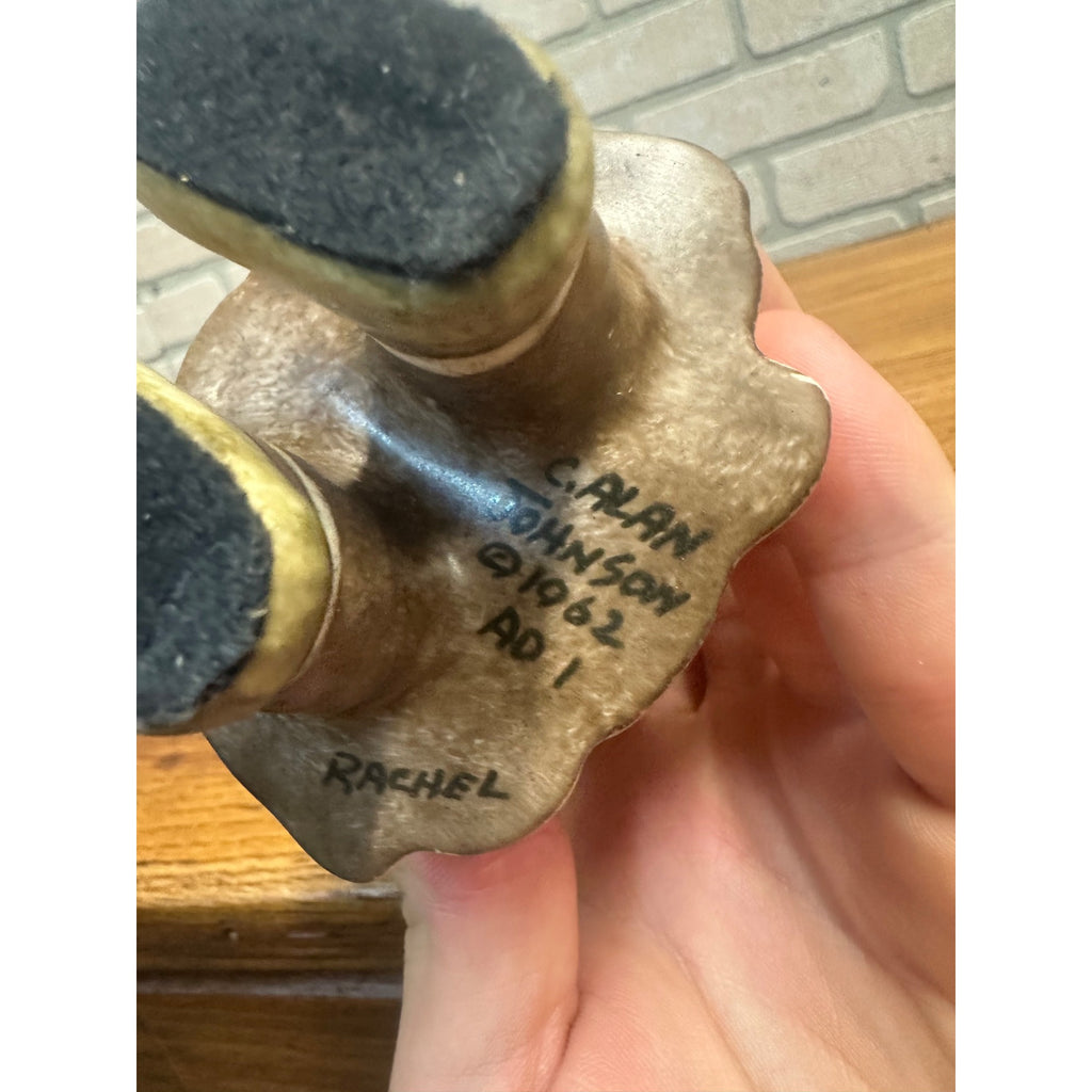 C Alan Johnson Rachel Alaska Inuit Eskimo Figurine Signed 1962 Pink Floral Parka