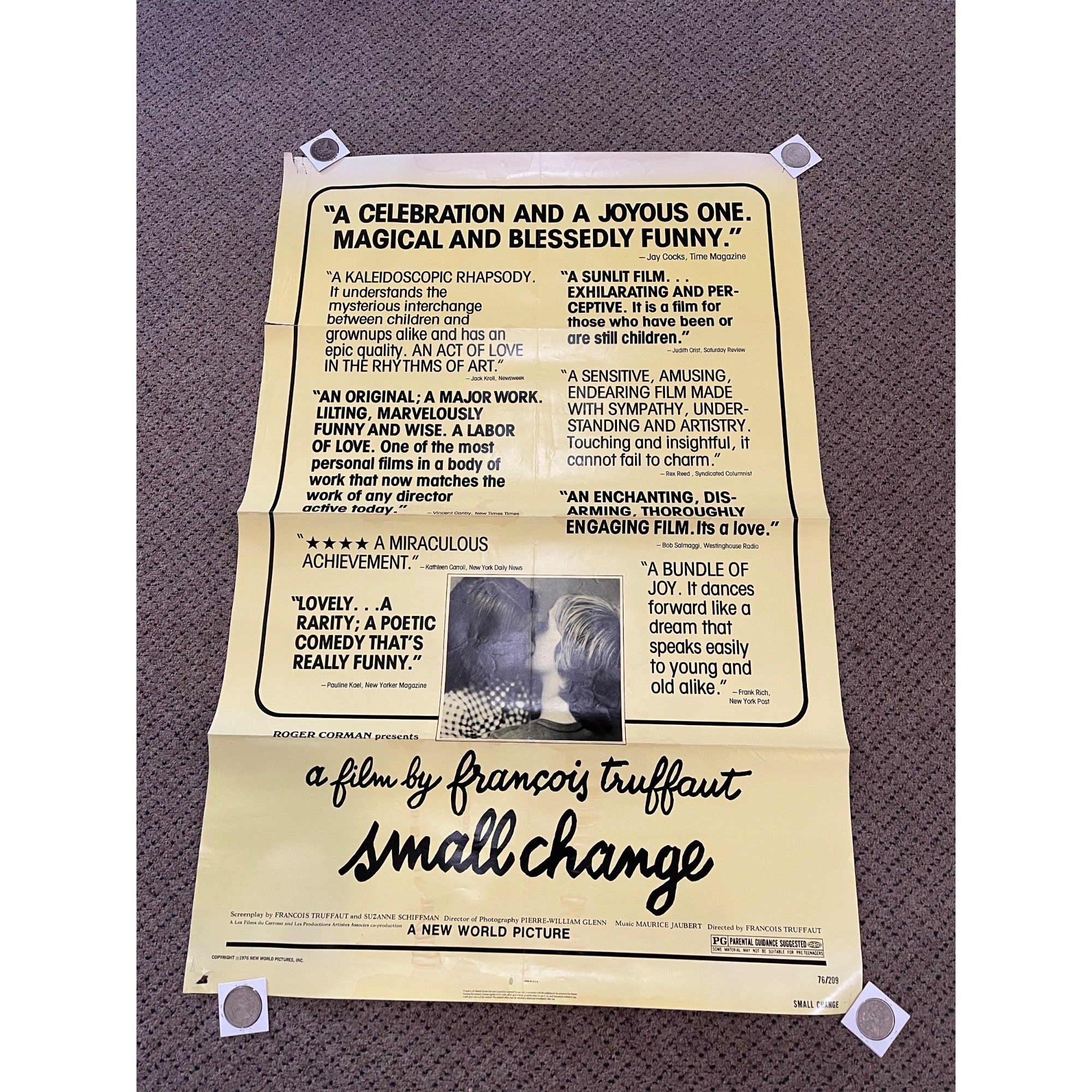 Vintage 1976 Small Change French François Truffaut Original Movie Poster 27x40