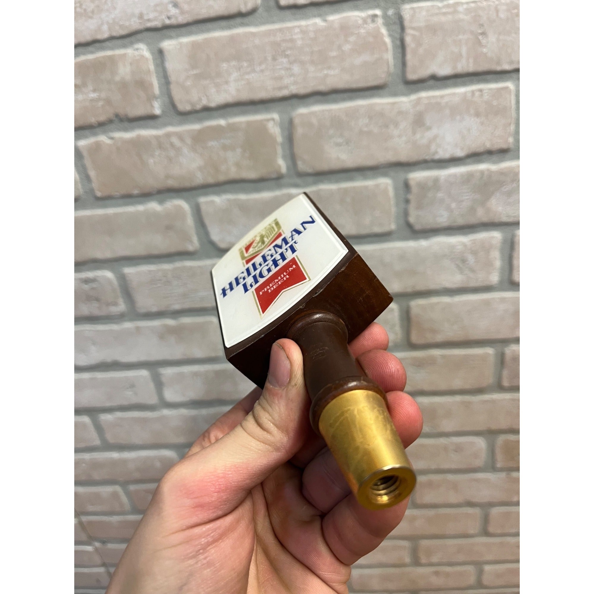 Vintage Heileman Light Premium Beer Wooden Tab Knob Handle