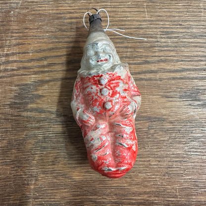 Early Antique Red Suit Clown Mercury Glass Christmas Ornament