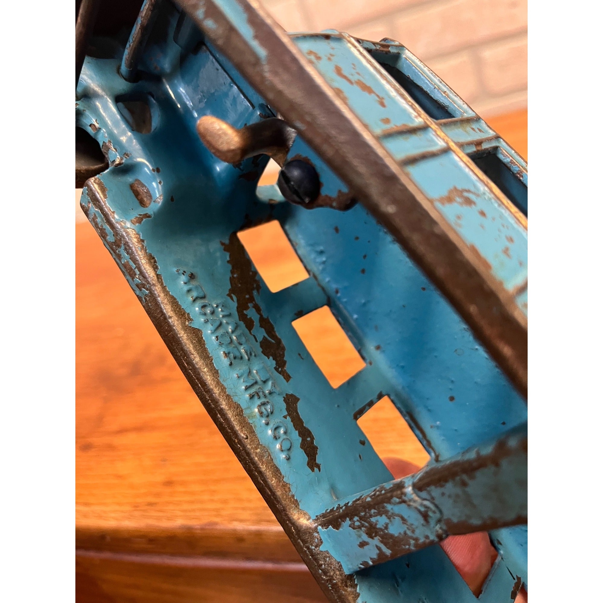 Antique 1920s Arcade Fageol Safety Coach Bus Blue Arcade Cast Iron 12.5" Driver
