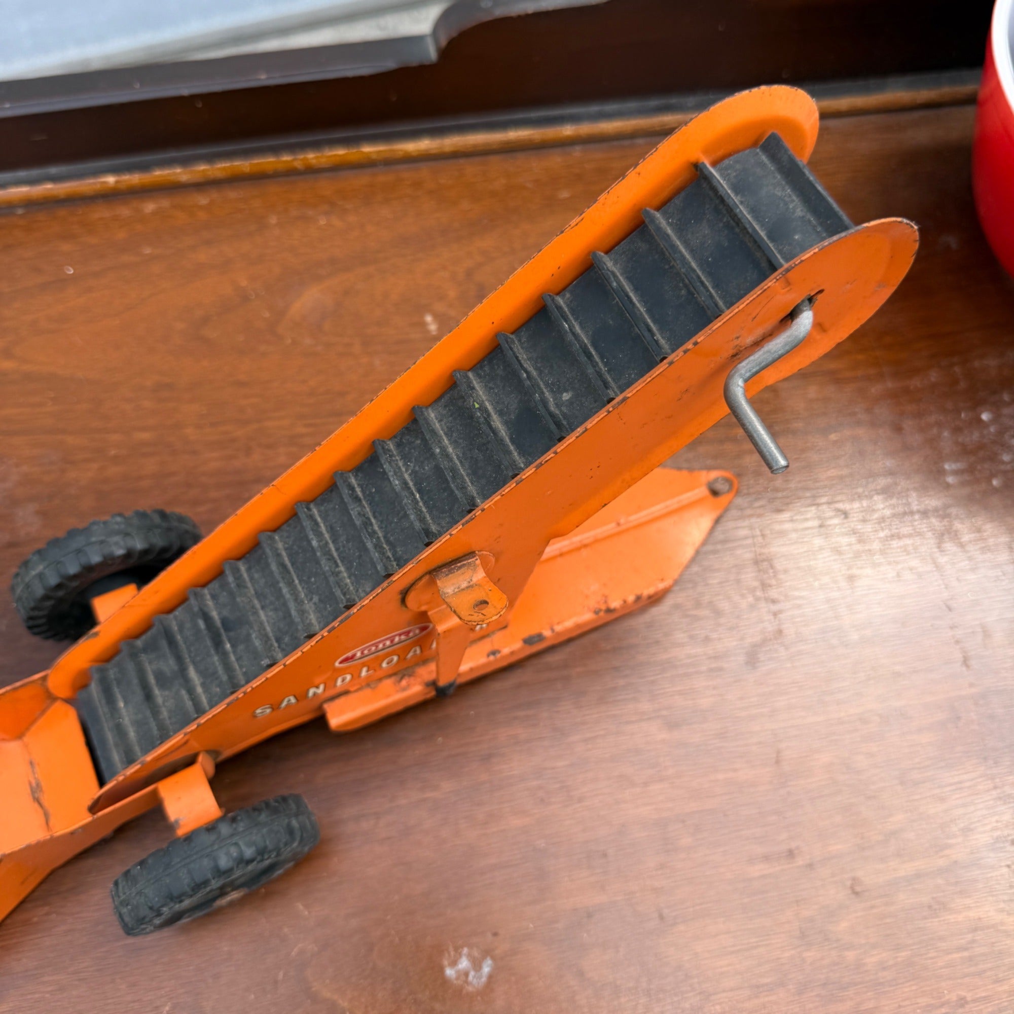 Vintage 1960s Tonka Toys Pressed Steel Toy Sand Loader Orange Construction Sandloader
