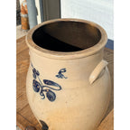 Antique 19th c. Stoneware Salt Glaze Water Cooler Cobalt Weeks Bros Ohio w/ Lid