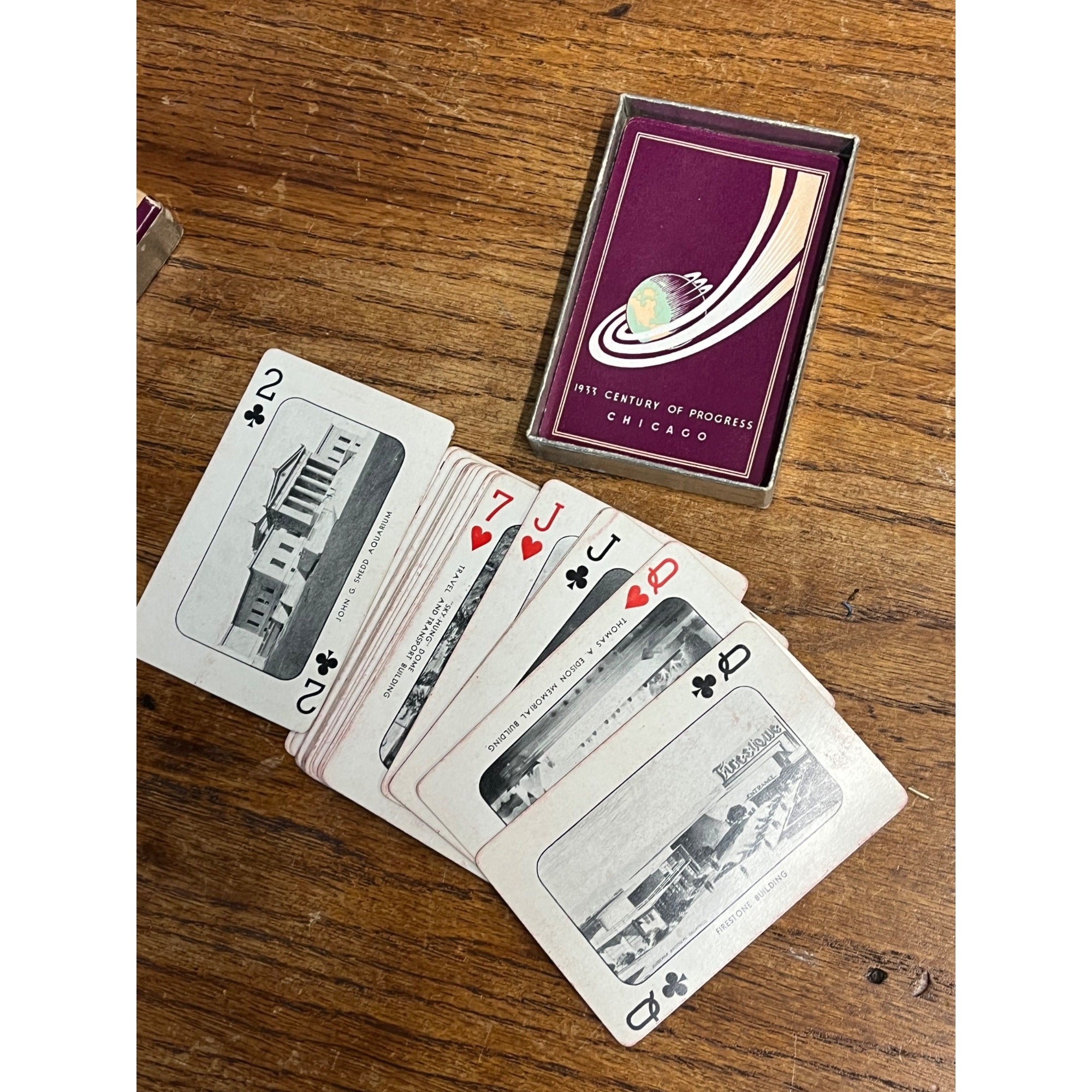 1933 Chicago World's Fair - Playing Cards Deck with Box Century of Progress
