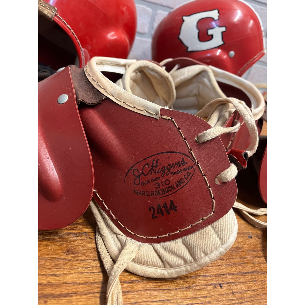 Vintage Football Plastic Helmets Shoulder Pads Youth Size Rawlings Wilson