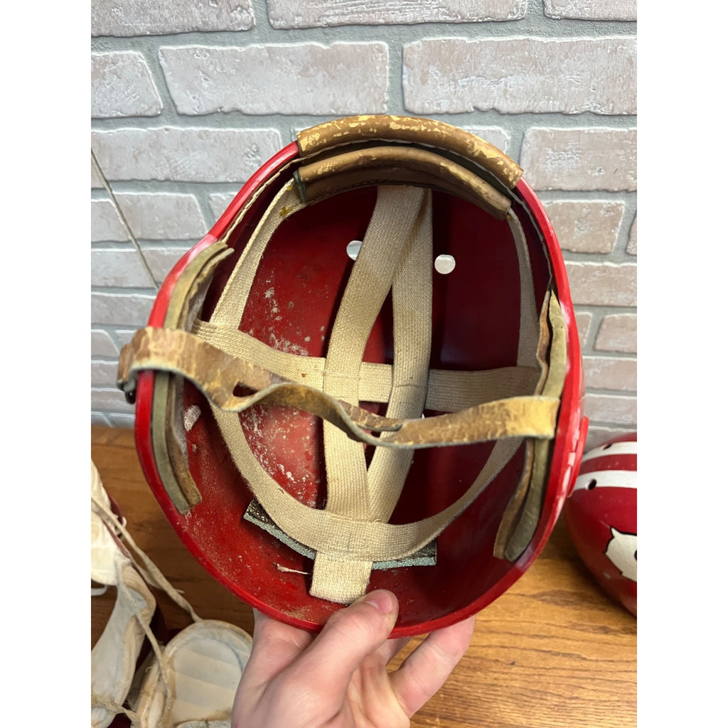 Vintage Football Plastic Helmets Shoulder Pads Youth Size Rawlings Wilson