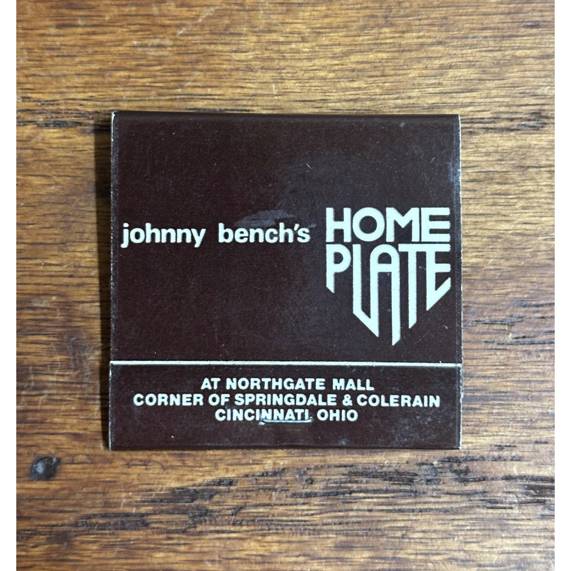 Vintage Johnny Bench's Home Plate Reds Matchbook Full Unstruck Matches