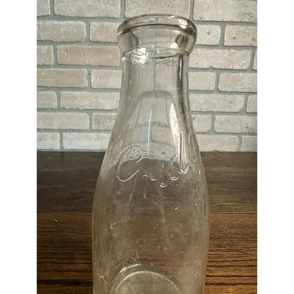 Vintage Gridley Dairy One Quart Glass Milk Bottle Milwaukee Wisconsin