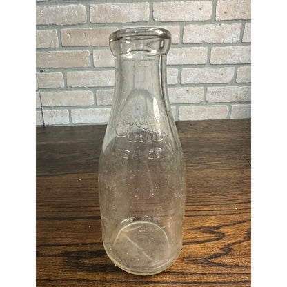 Vintage Gridley Dairy One Quart Glass Milk Bottle Milwaukee Wisconsin