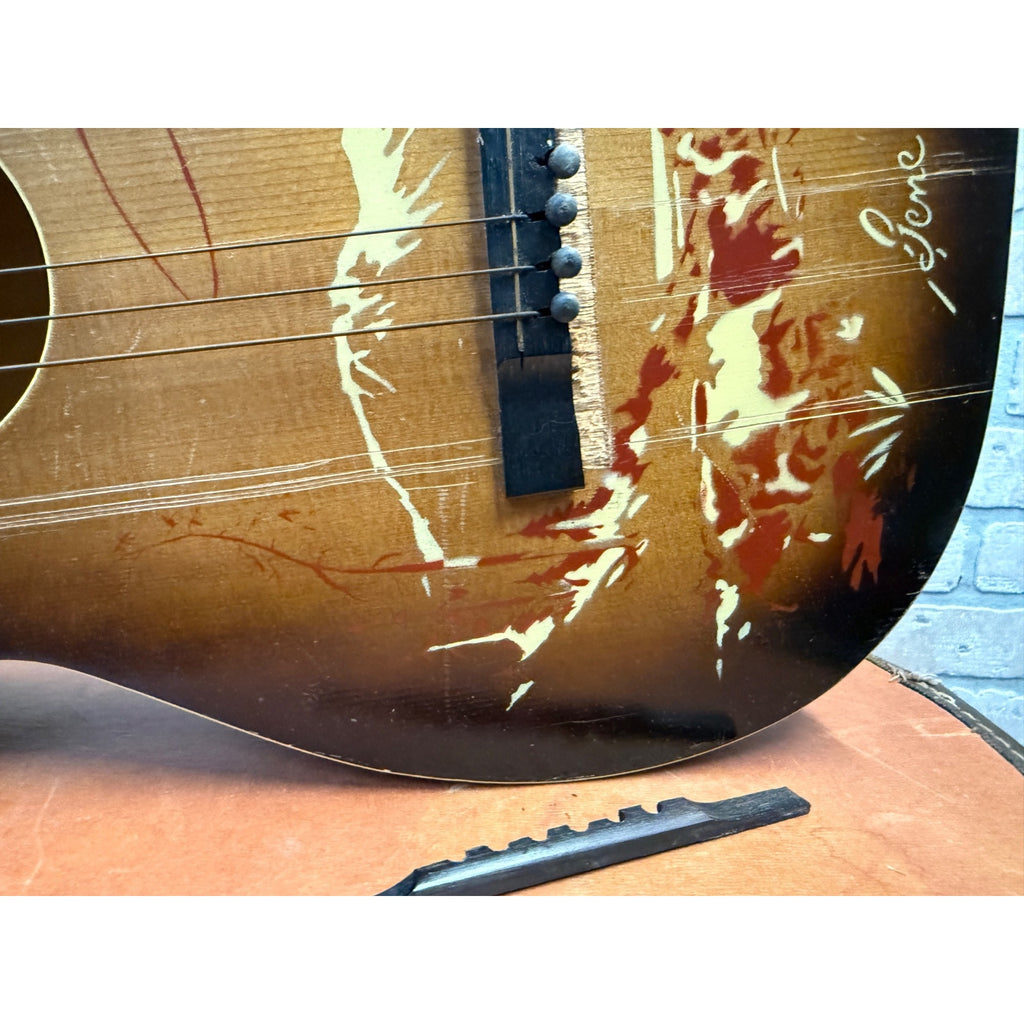 Vintage Gene Autry 1943 Melody Ranch Cowboy Parlor Youth Guitar For parts