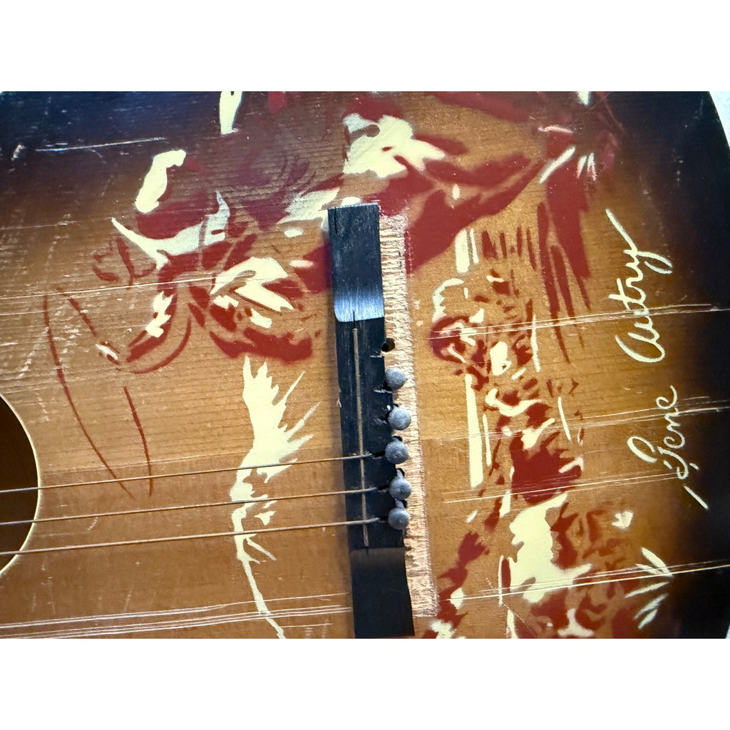 Vintage Gene Autry 1943 Melody Ranch Cowboy Parlor Youth Guitar For parts