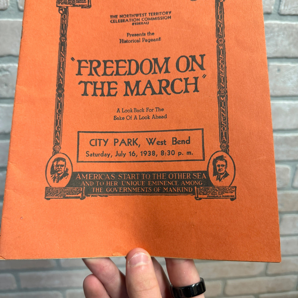 Vintage 1938 West Bend Wisconsin Freedom March Booklet Abraham Lincoln
