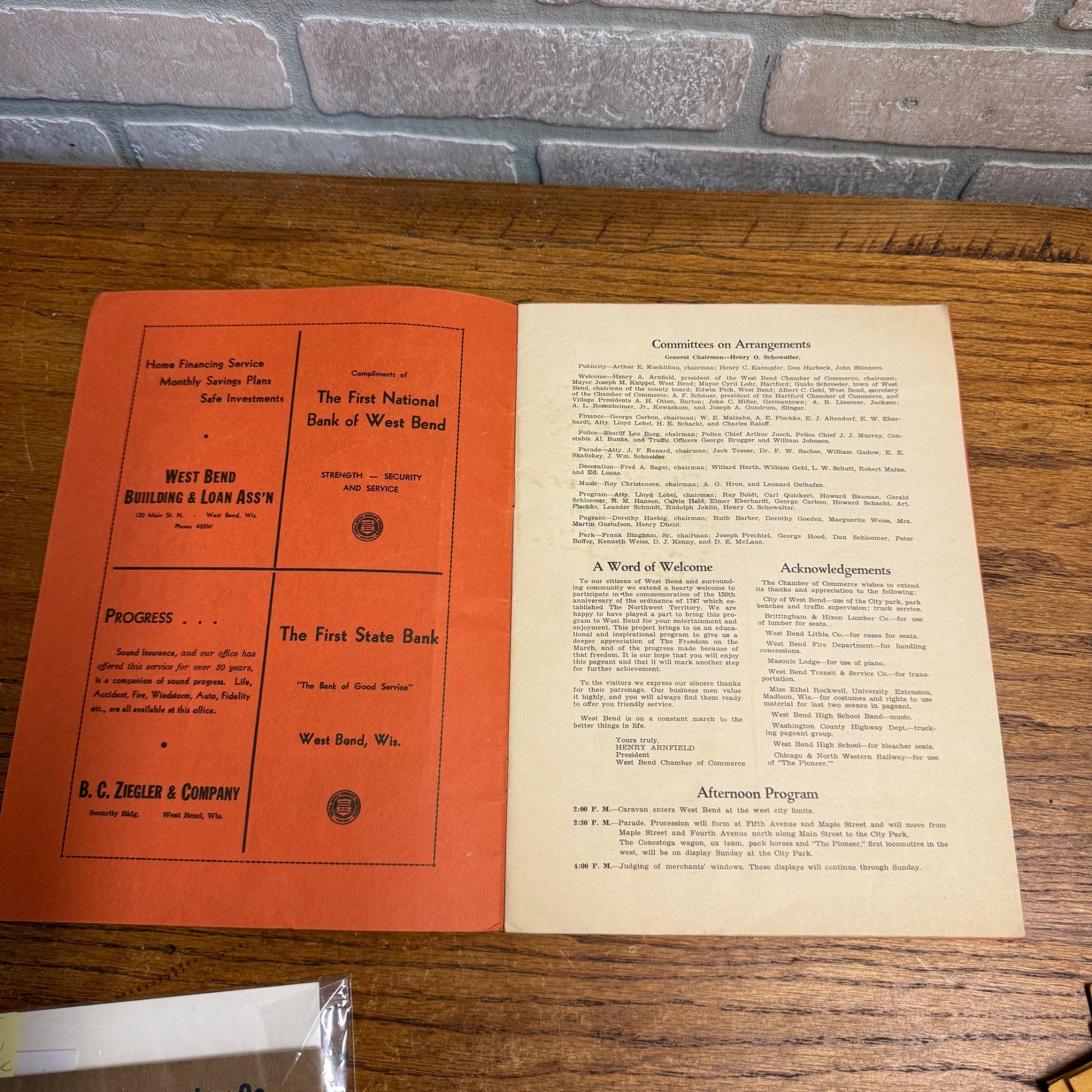 Vintage 1938 West Bend Wisconsin Freedom March Booklet Abraham Lincoln