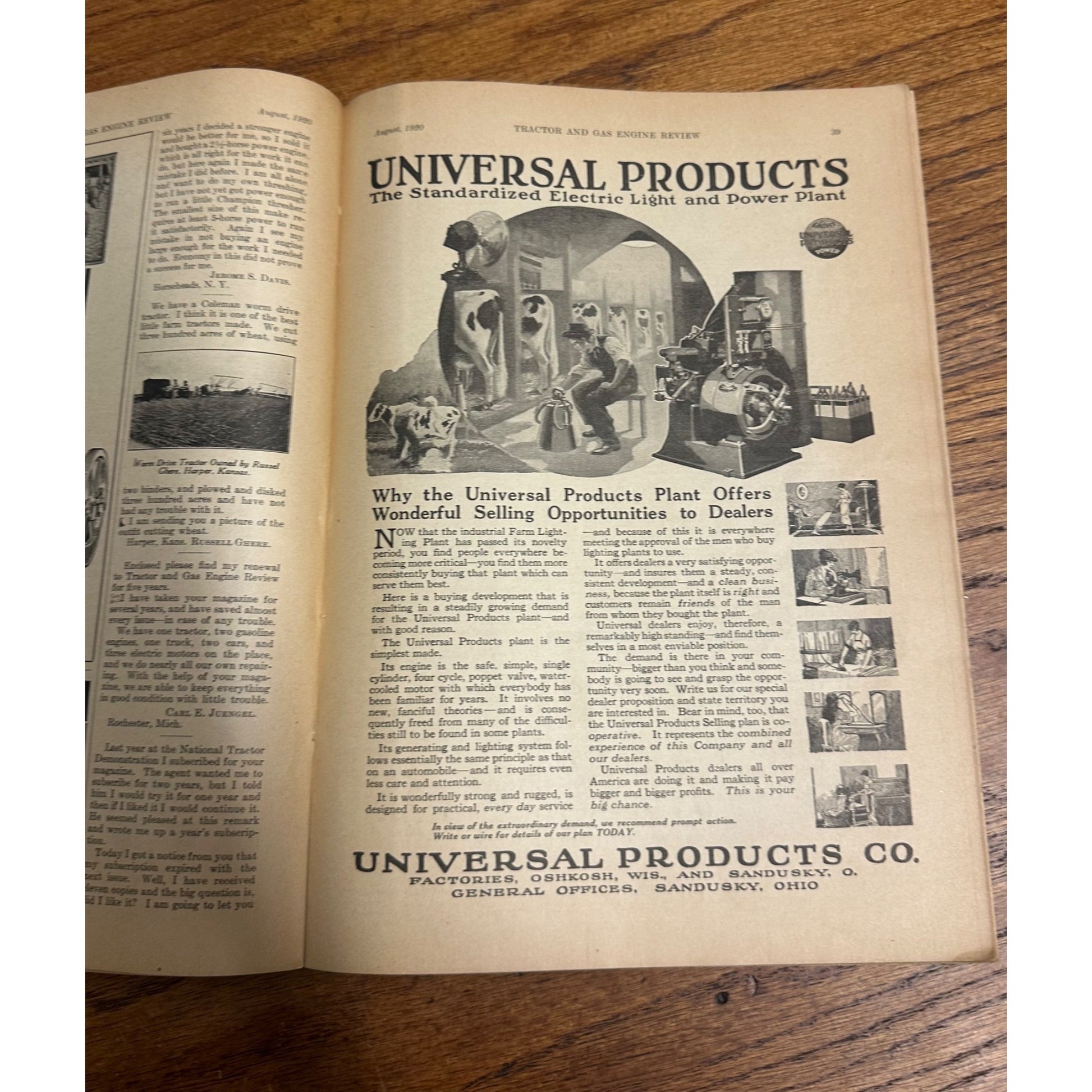 Vintage Tractor & Gas Engine Review August 1920 Magazine Wisconsin Ads Deere Moline