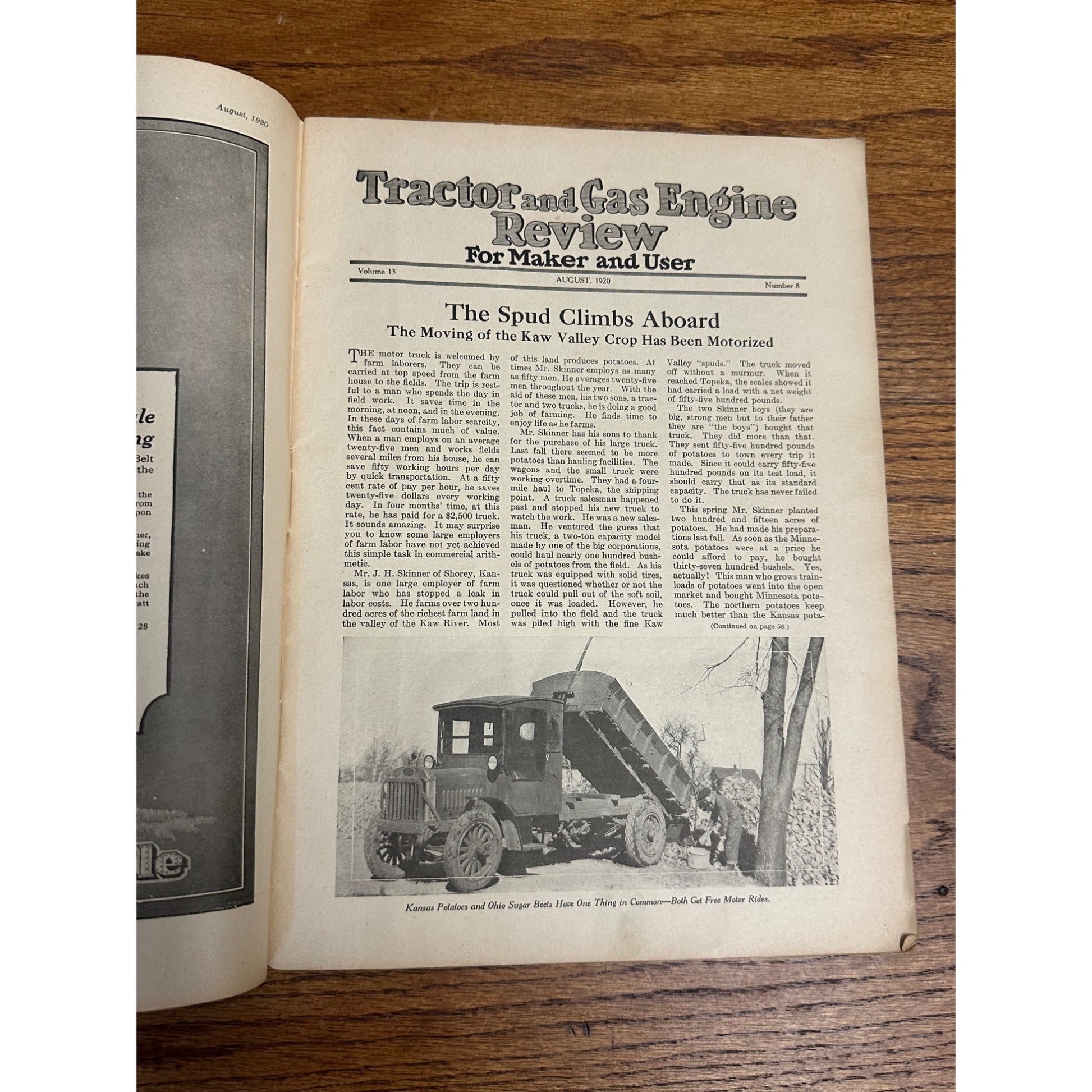 Vintage Tractor & Gas Engine Review August 1920 Magazine Wisconsin Ads Deere Moline