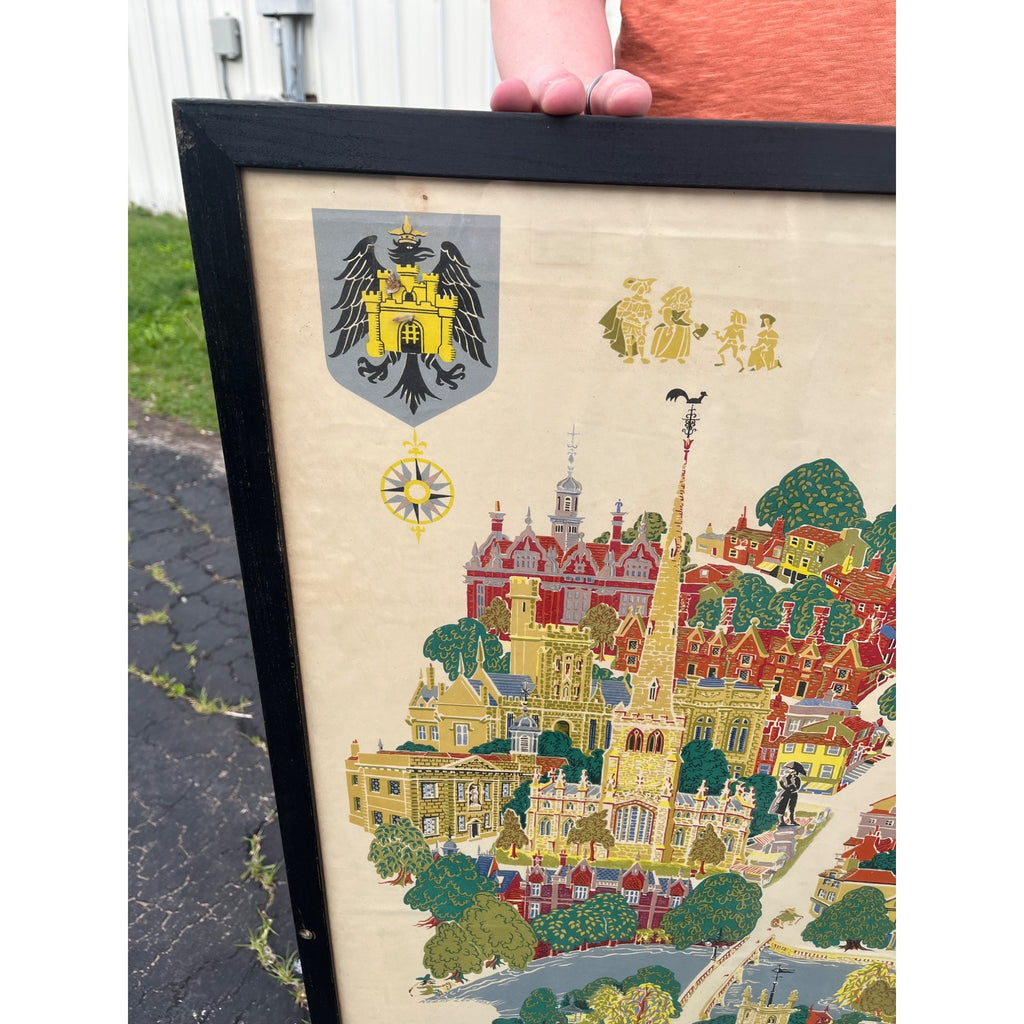 Original Vintage 1953 Bedford British Railways Travel Poster Framed
