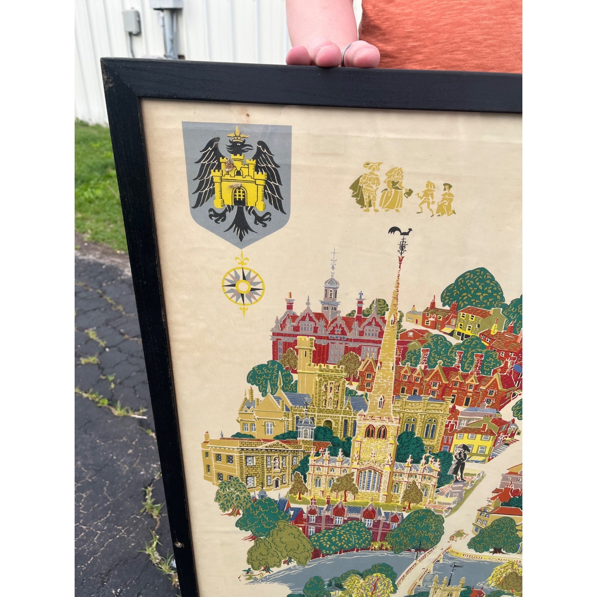 Original Vintage 1953 Bedford British Railways Travel Poster Framed