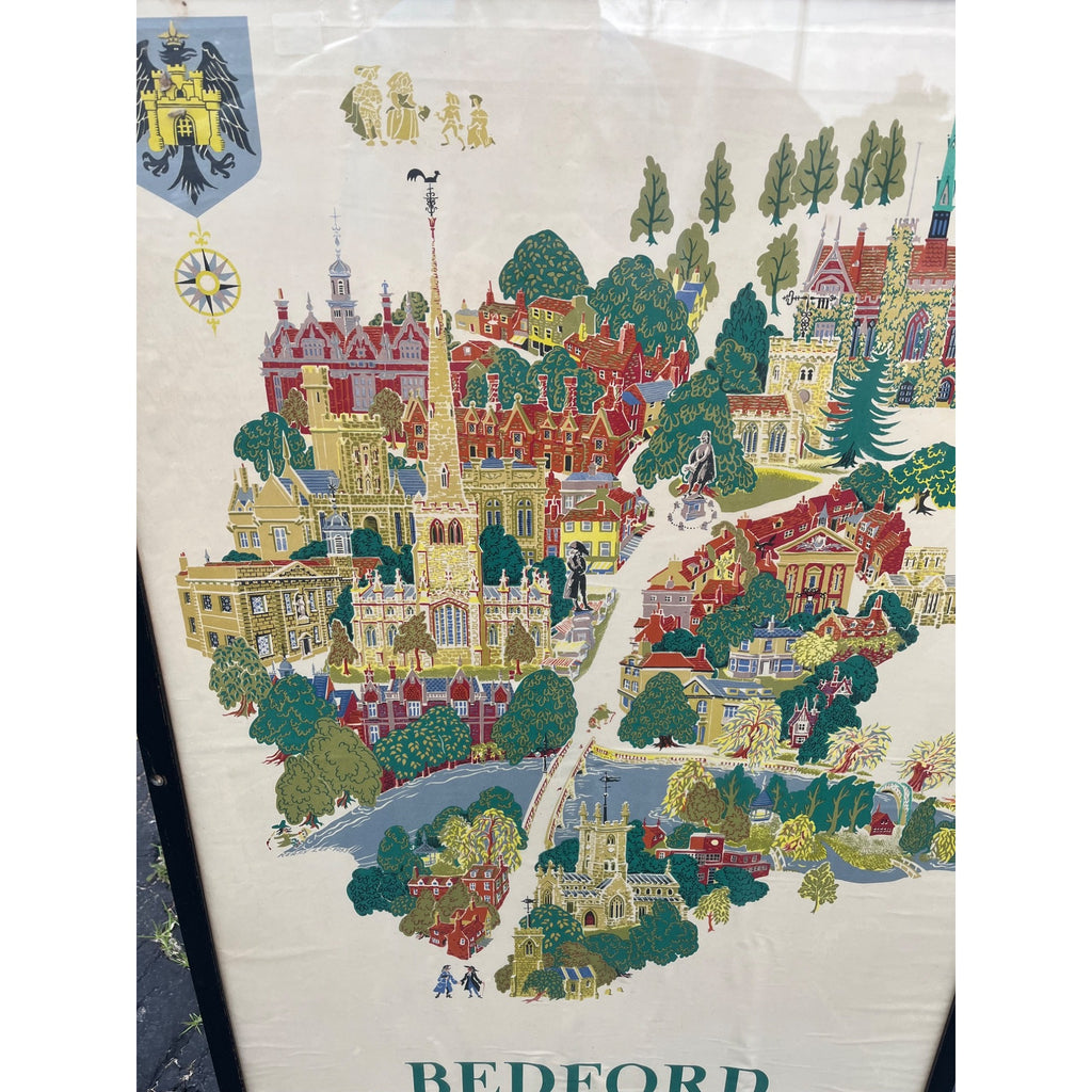 Original Vintage 1953 Bedford British Railways Travel Poster Framed