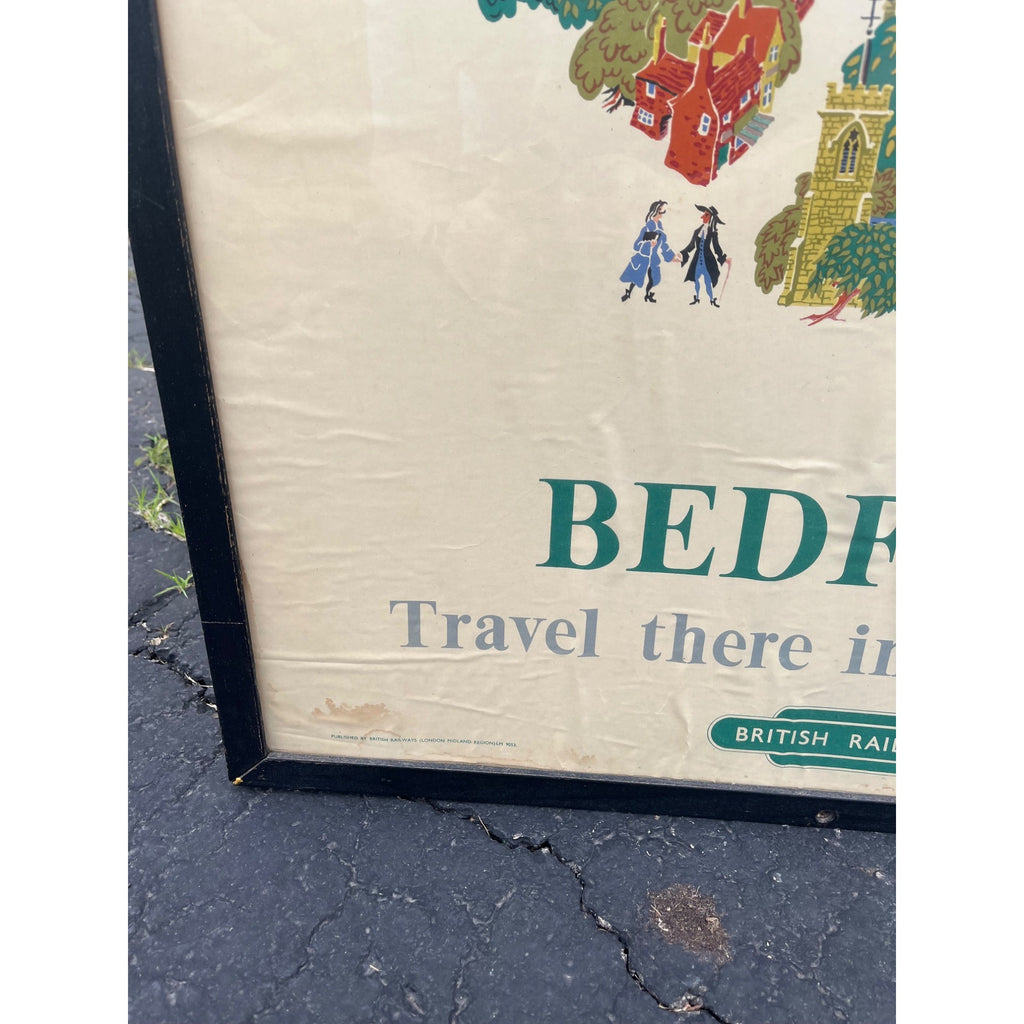 Original Vintage 1953 Bedford British Railways Travel Poster Framed
