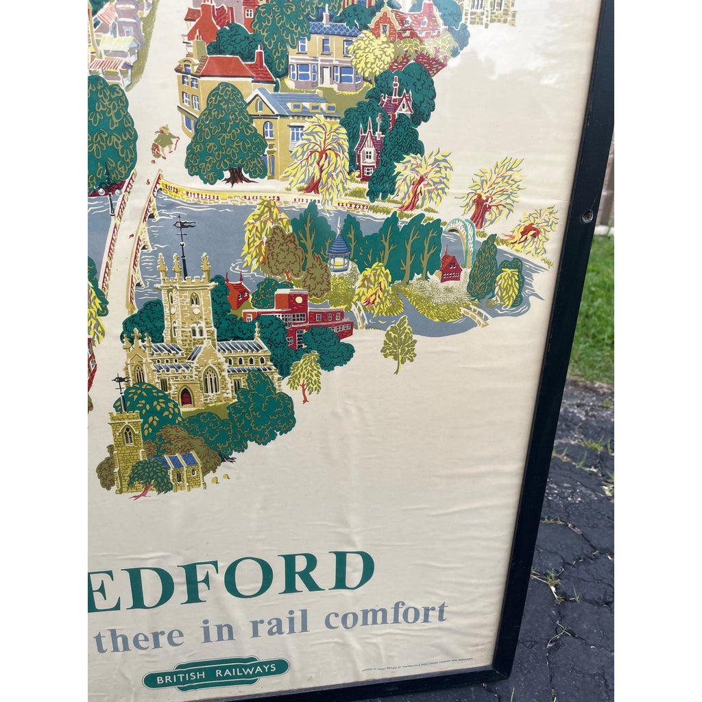Original Vintage 1953 Bedford British Railways Travel Poster Framed