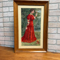 1907 Anheuser-Busch Budweiser Beer Girl Reprint Litho Bar Sign Framed