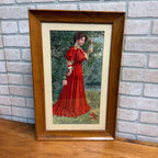 1907 Anheuser-Busch Budweiser Beer Girl Reprint Litho Bar Sign Framed