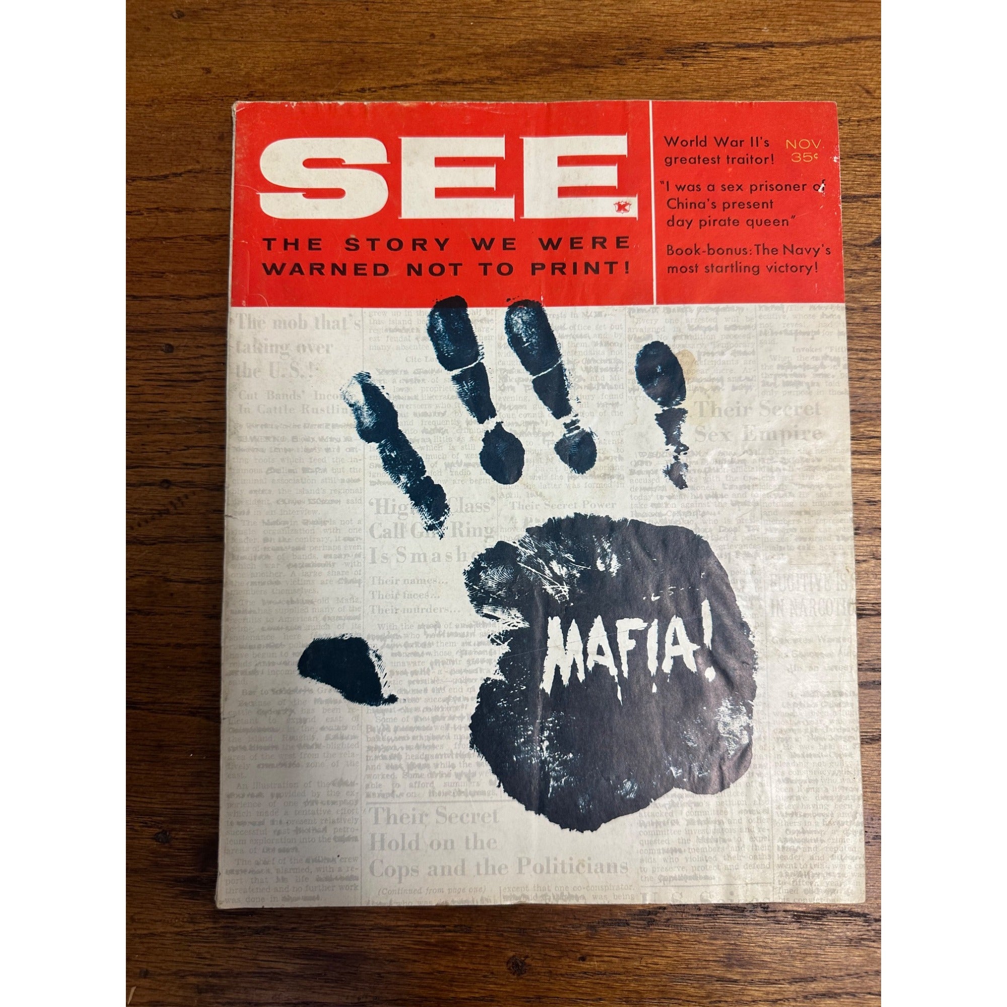 Vintage Men's Adventure Magazine See November 1959, Mafia, China's Pirate Queen