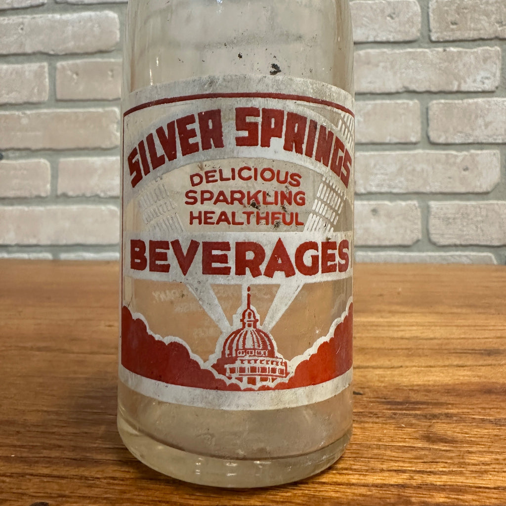 Vtg Silver Springs Beverages Glass Soda Bottle Madison WI 12oz