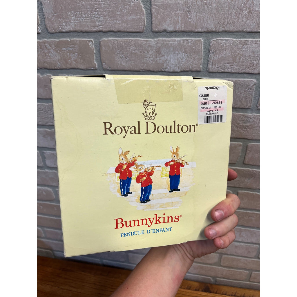 Royal Doulton Whimsical 1988 The Bunnykins Teaching 8" Fine Bone China Clock