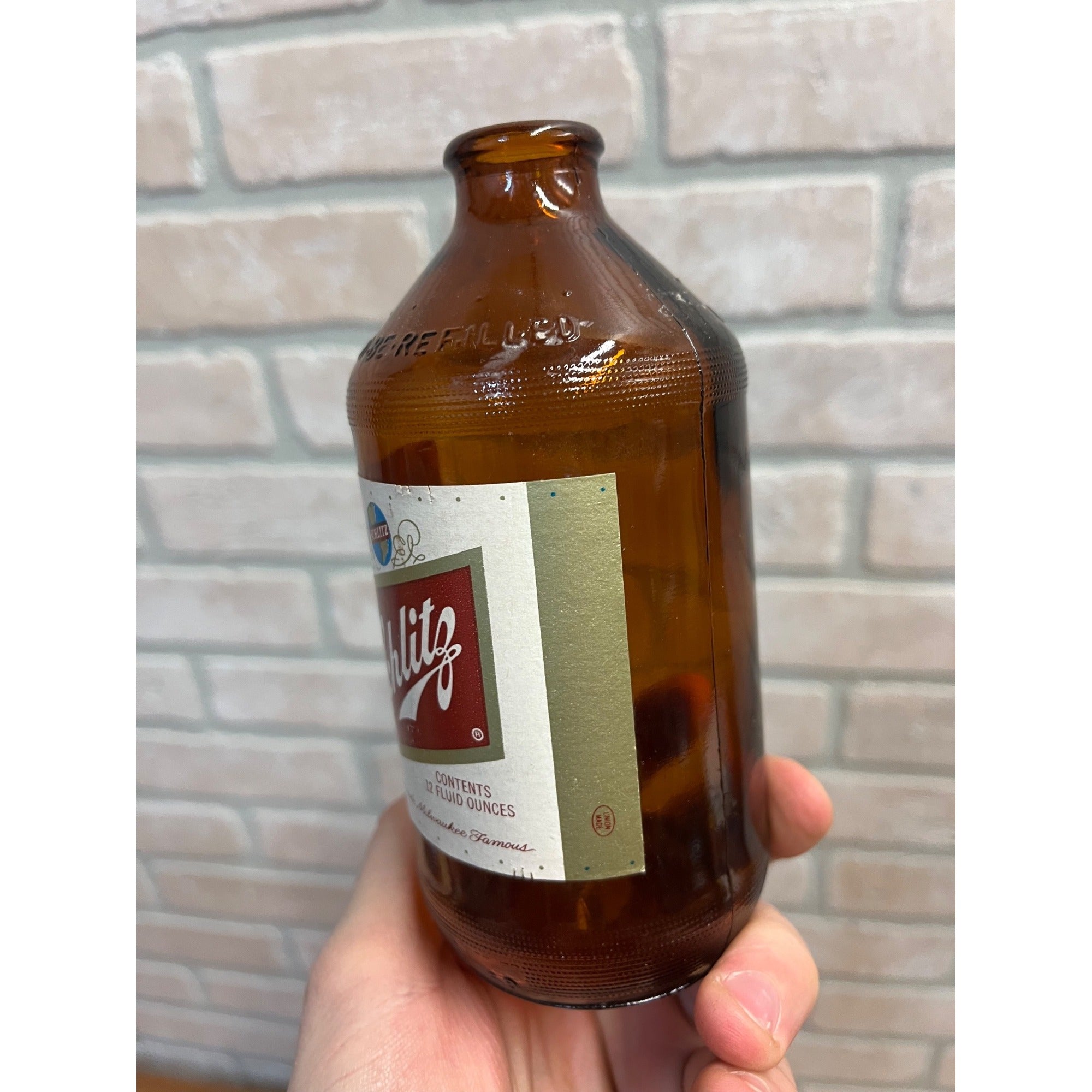 Vintage 1969 Schlitz Beer Stubby Squatty 1969 Label Bottle 8 Cities 12oz