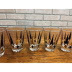 Set of 8 Anchor Hocking VTG Golden Peaks 3.5" Double Shot Whiskey Glasses MCM