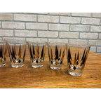 Set of 8 Anchor Hocking VTG Golden Peaks 3.5" Double Shot Whiskey Glasses MCM