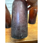 1800s Lot of 4 Amber Beer Bottles Blob Top Blanks Early Barware Decor FBC Co Findlay