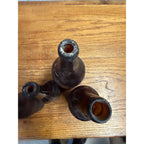 1800s Lot of 4 Amber Beer Bottles Blob Top Blanks Early Barware Decor FBC Co Findlay