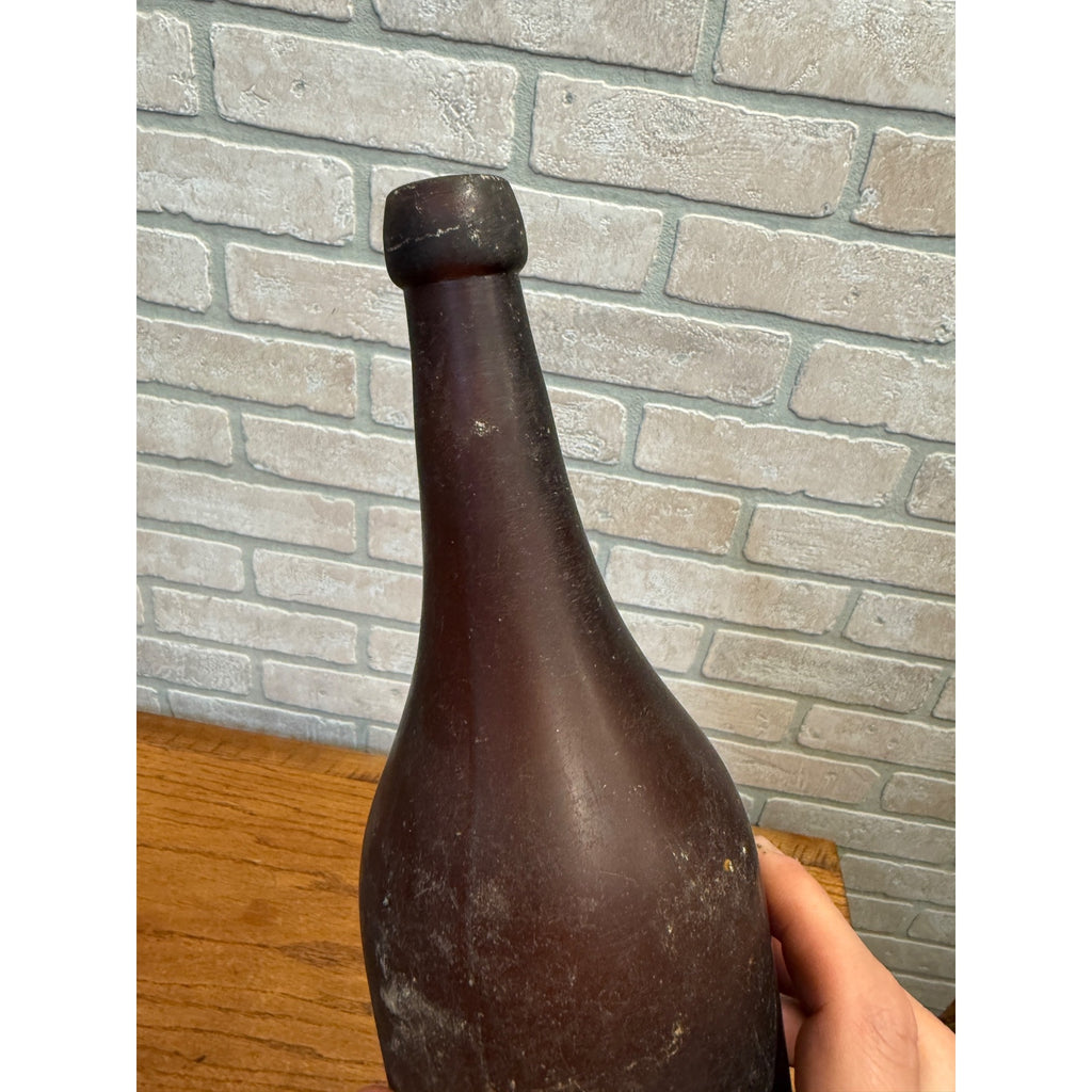 1800s Lot of 4 Amber Beer Bottles Blob Top Blanks Early Barware Decor FBC Co Findlay